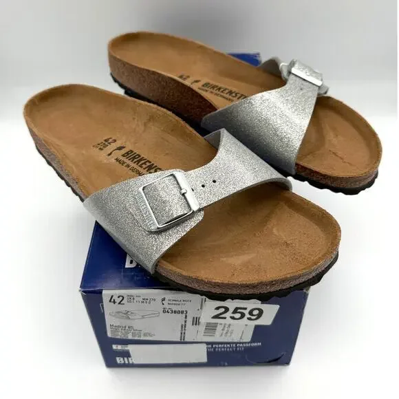 Birkenstock Madrid Birkoflor Magic Galaxy Silver Unisex Size USL11/M9 EU42 - Picture 2 of 8